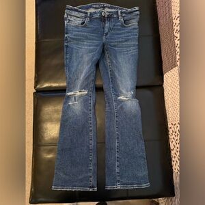 American Eagle Outfitters Blue Flare Jeans Skinny Kick